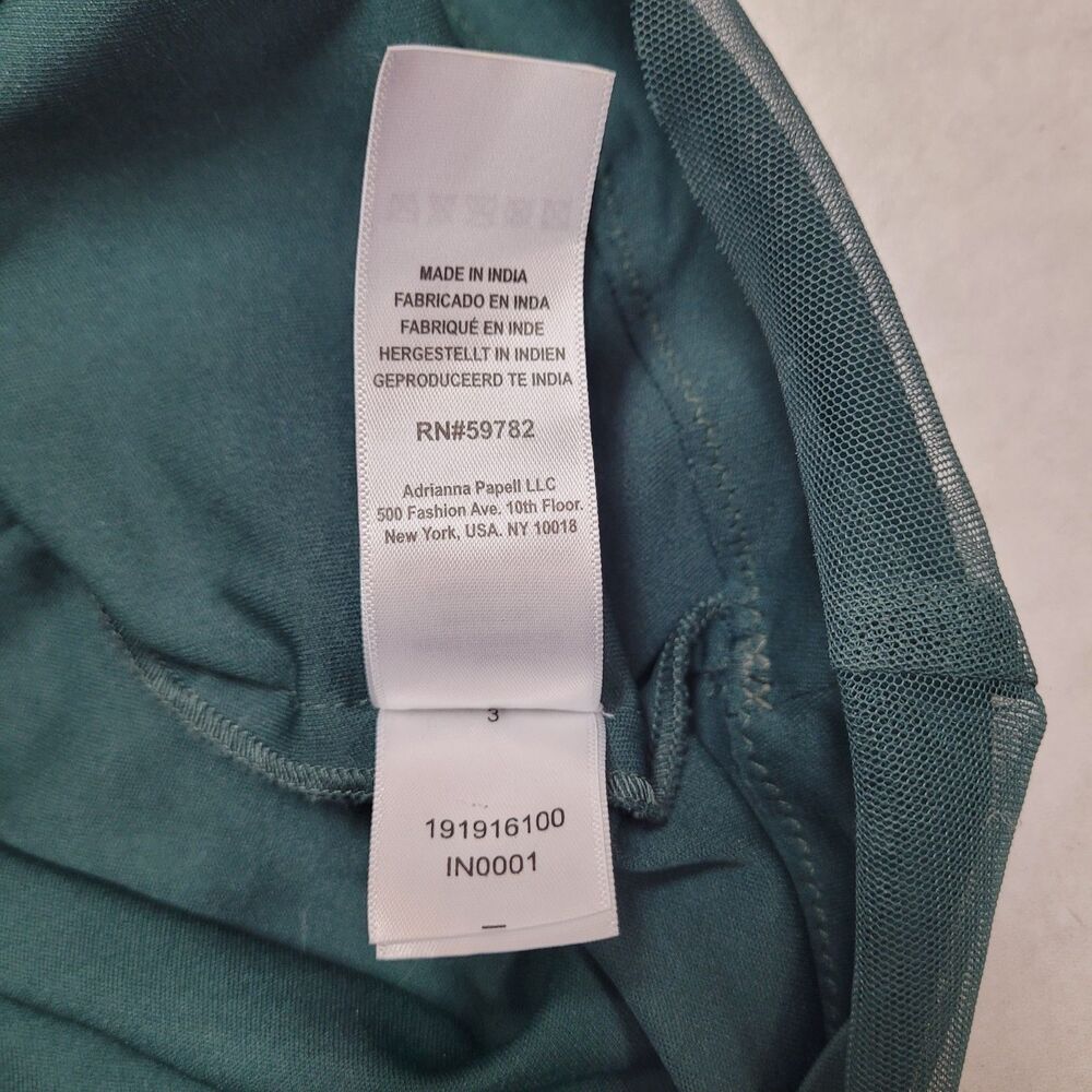 Adrianna Papell Beaded Blouson Gown Dusty Emerald Green St. Patrick's Short Slv - Picture 13 of 16